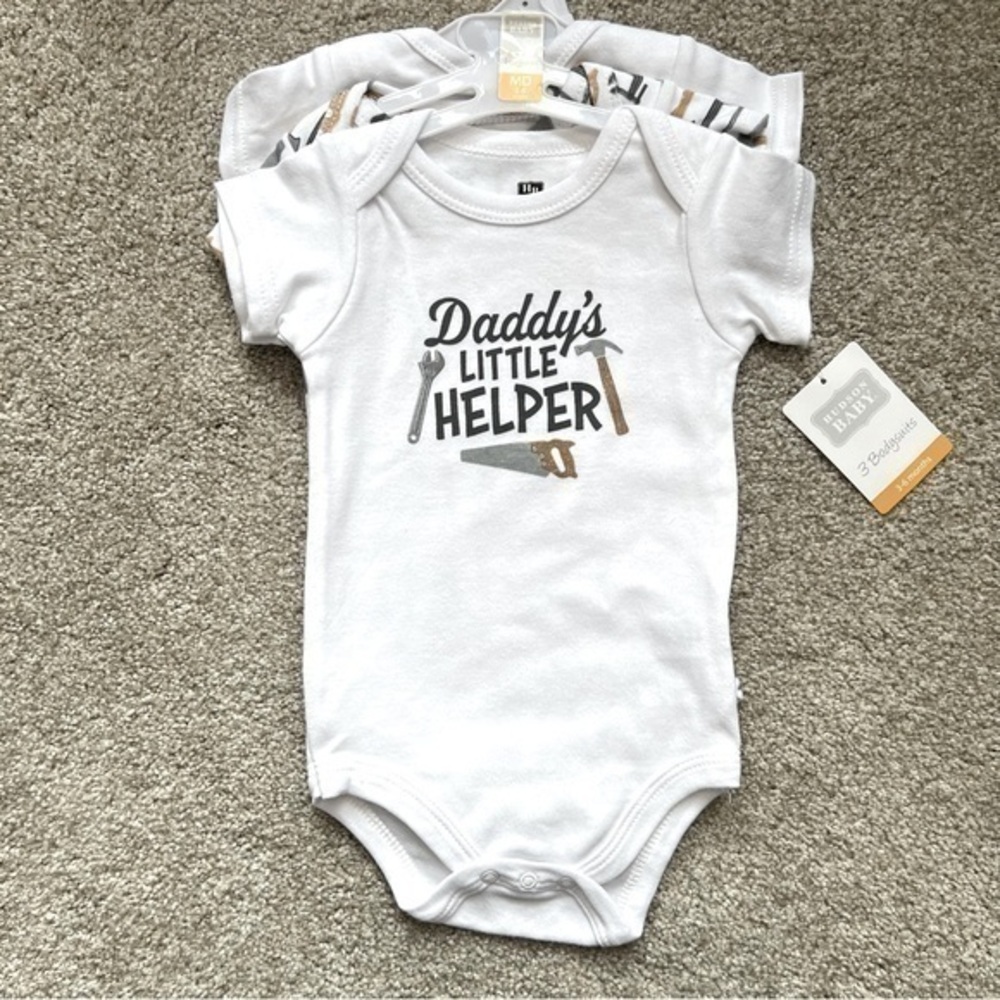 NWT Hudson Baby set of three short sleeve bodysuits size 3-6 months